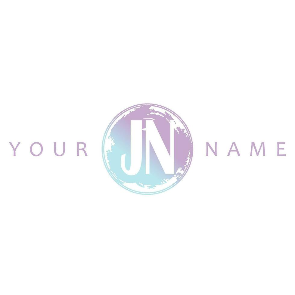 JN Initial Logo Watercolor Vector Design