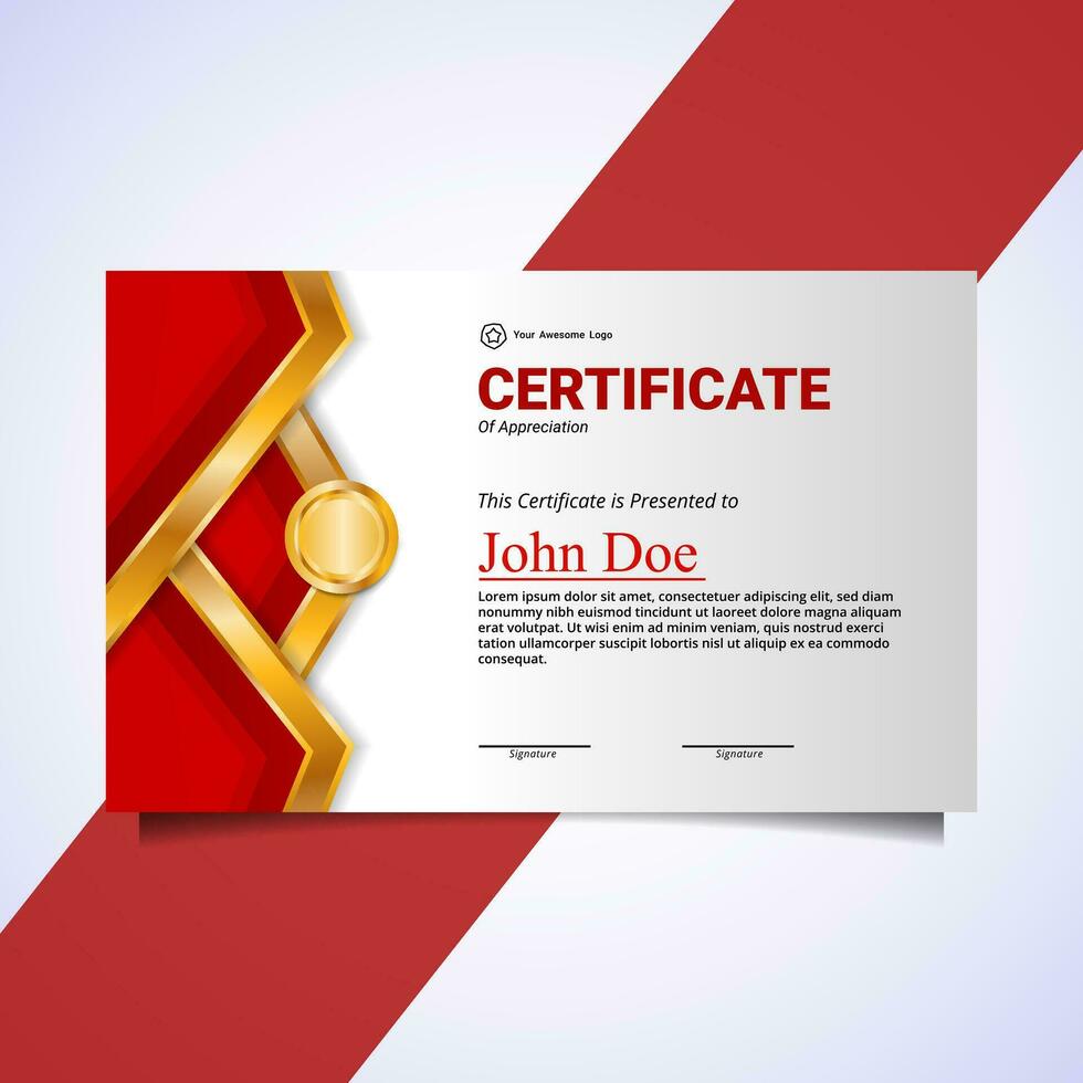 Certificate luxury corporate template design vector