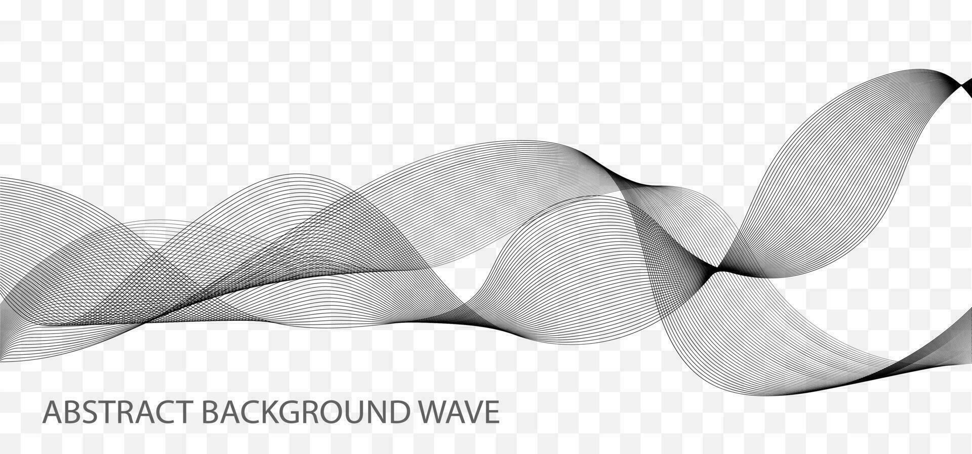 Abstract wave element for design. Digital frequency track equalizer. Stylized line art background. Vector illustration. Wave with lines created using blend tool. Curved wavy line, smooth stripe