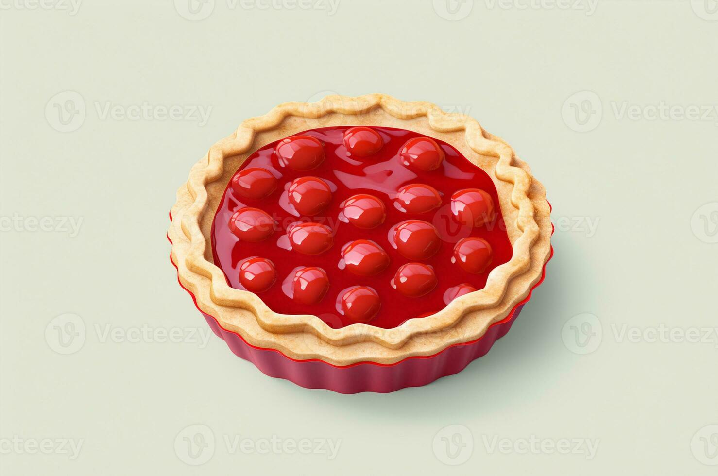 Jelly cherry 3d pie. Generative AI photo