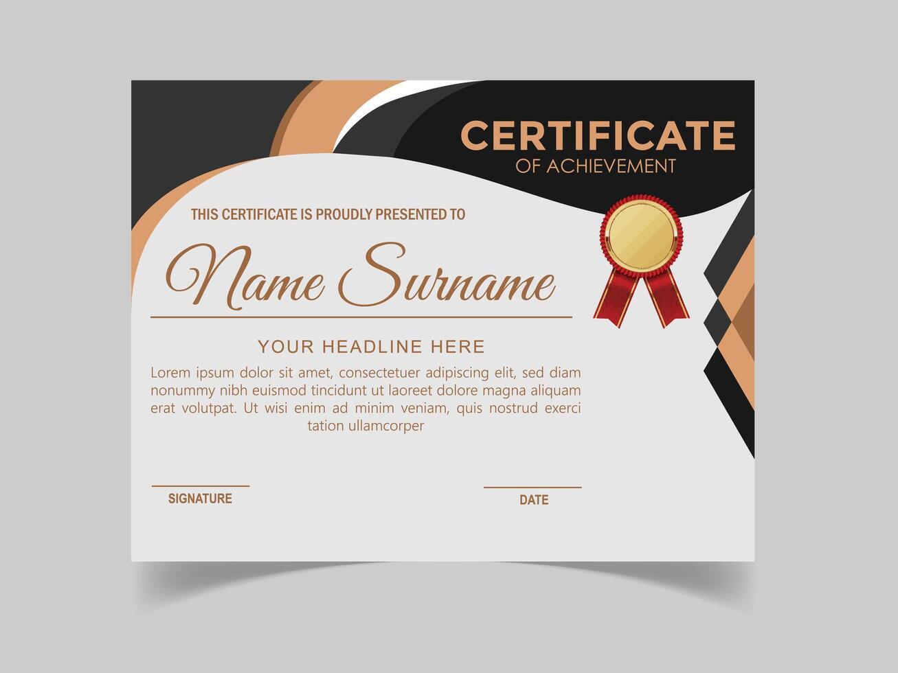 Vector abstract certificate template concept