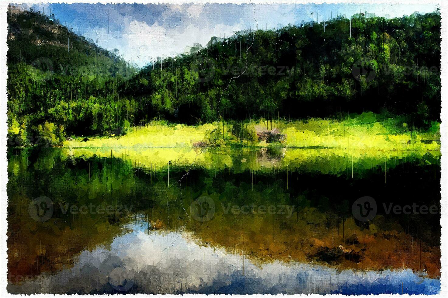 resumen impresionismo naturaleza paisaje digital pintura foto