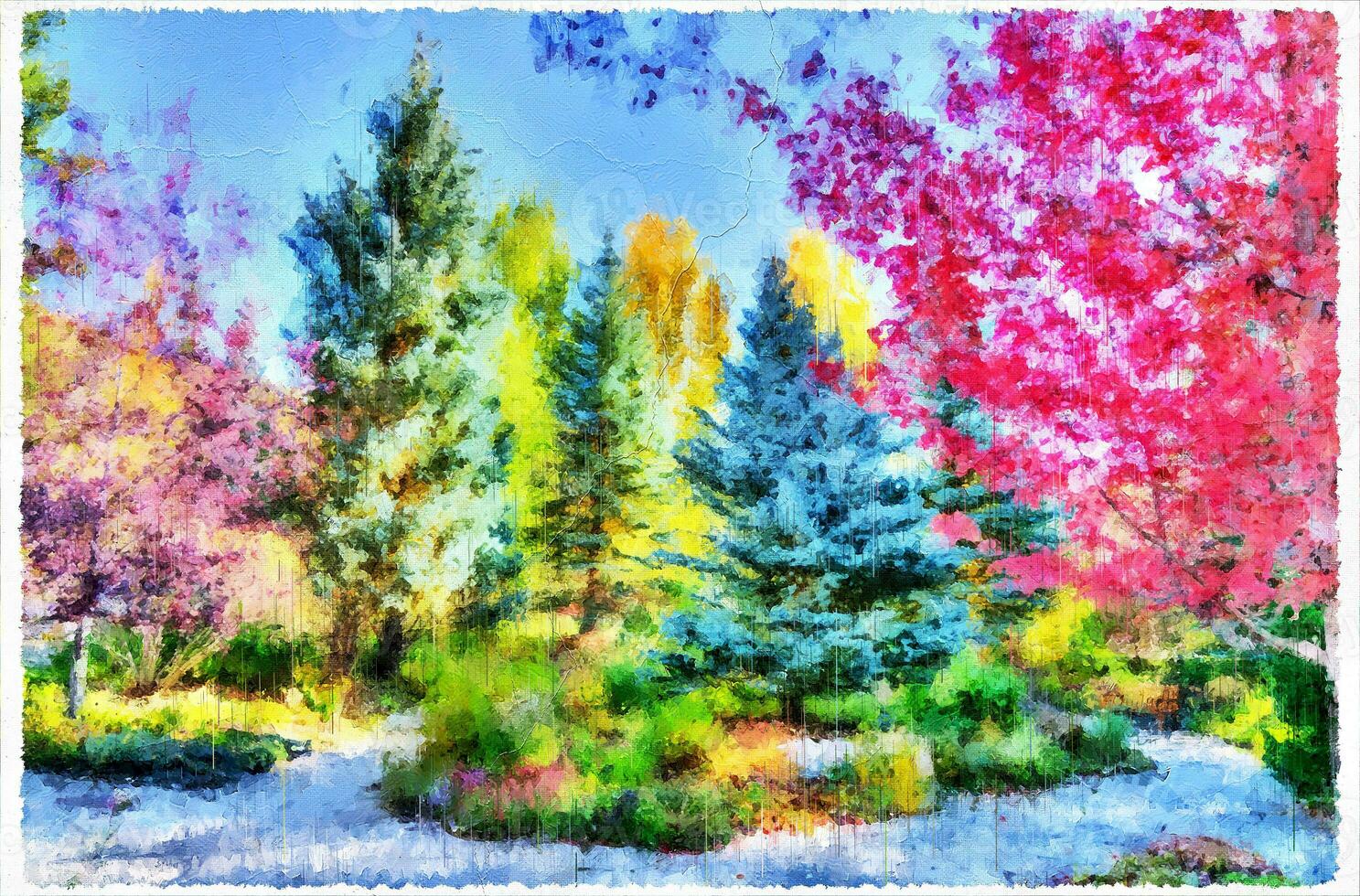 Abstract Impressionism Nature Landscape Digital Painting photo