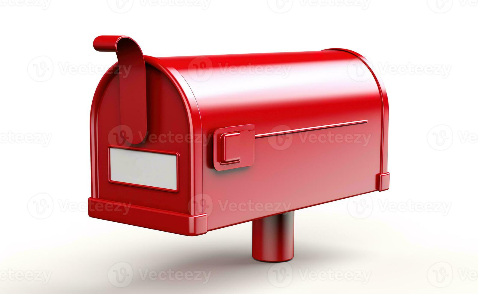 Mailbox background red 3D. AI Generative photo