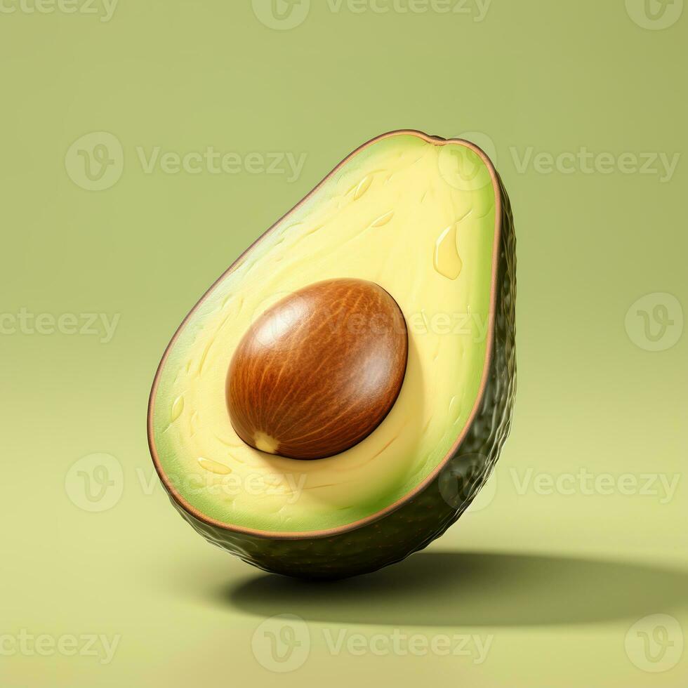 Avocado on a light background. AI Generative photo