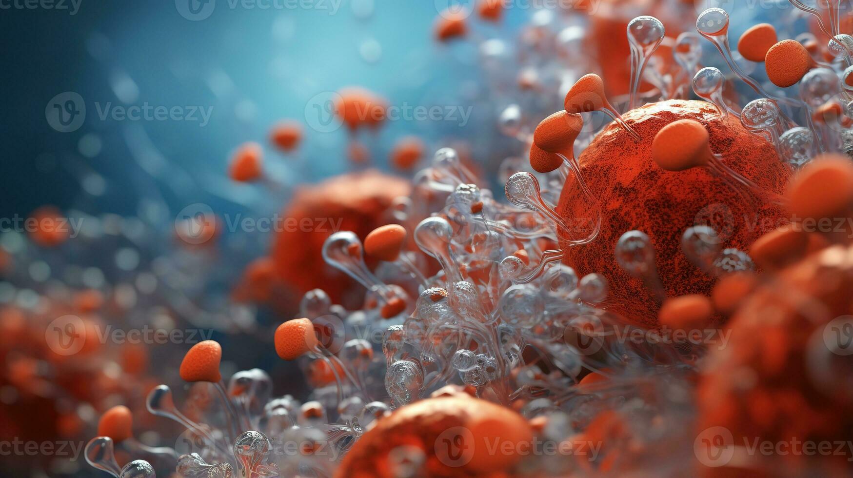 rojo sangre células dentro un artería, vena. ai generativo foto