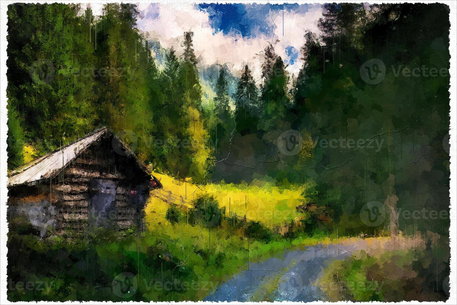 Abstract Impressionism Nature Landscape Digital Painting photo