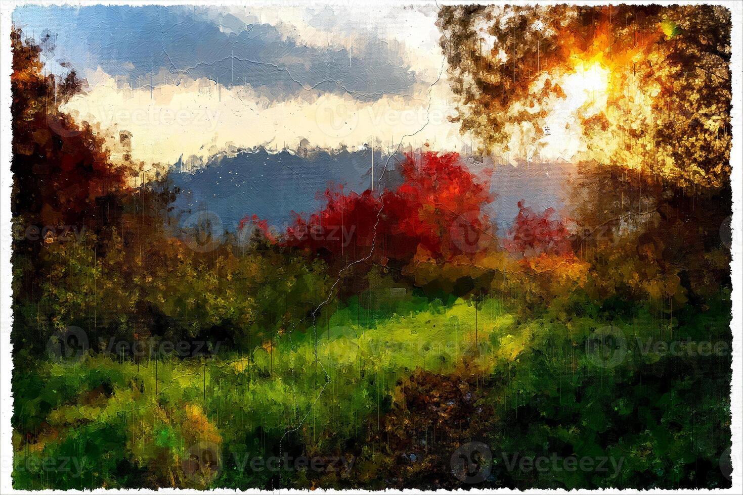 resumen impresionismo naturaleza paisaje digital pintura foto