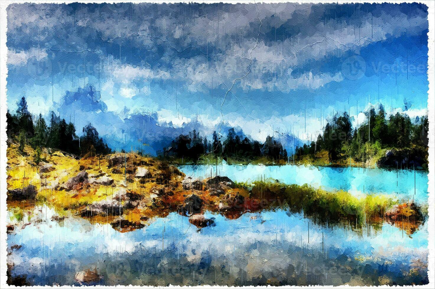 Abstract Impressionism Nature Landscape Digital Painting photo