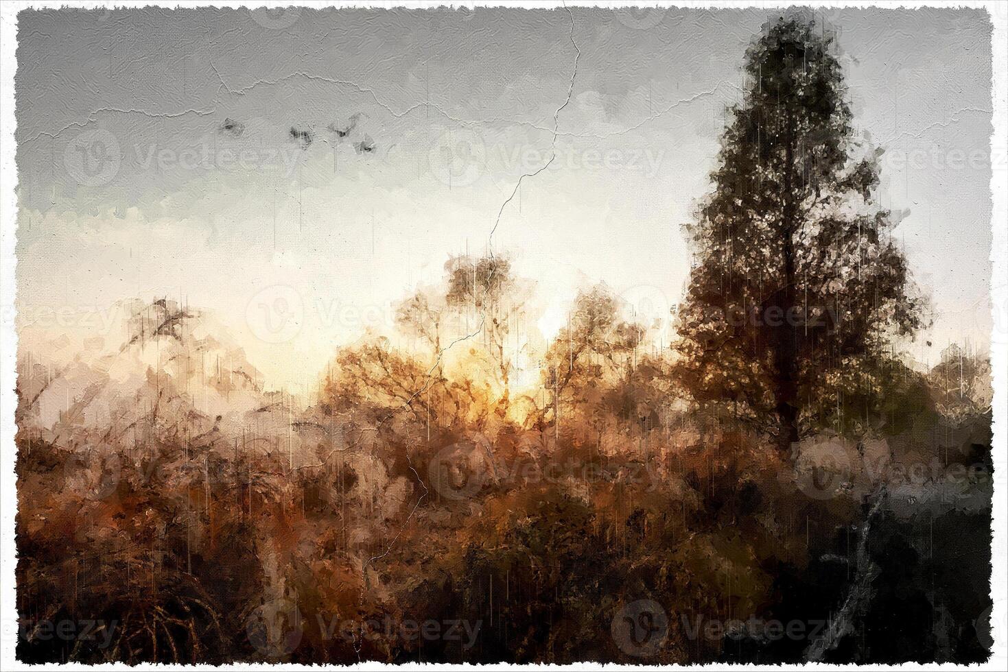 Abstract Impressionism Nature Landscape Digital Painting photo