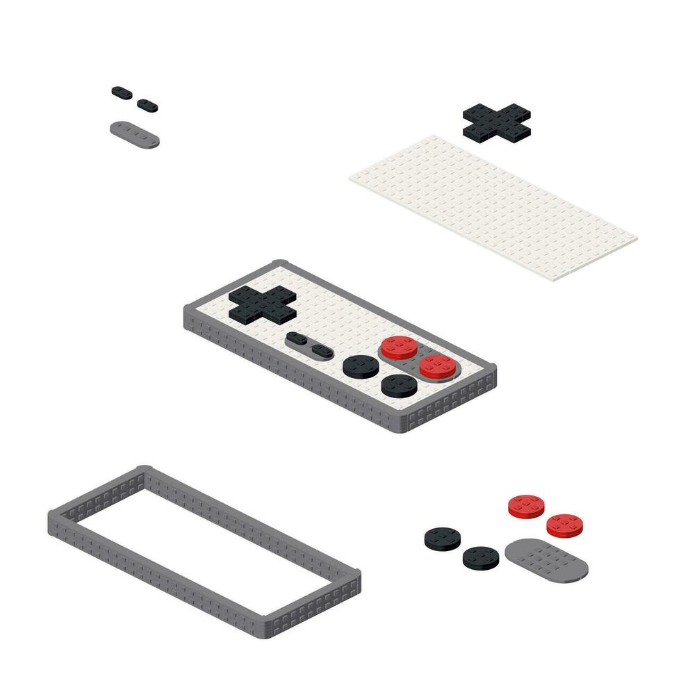 Concept with a gamepad in isometric style for printing and design.Vector illustration. vector