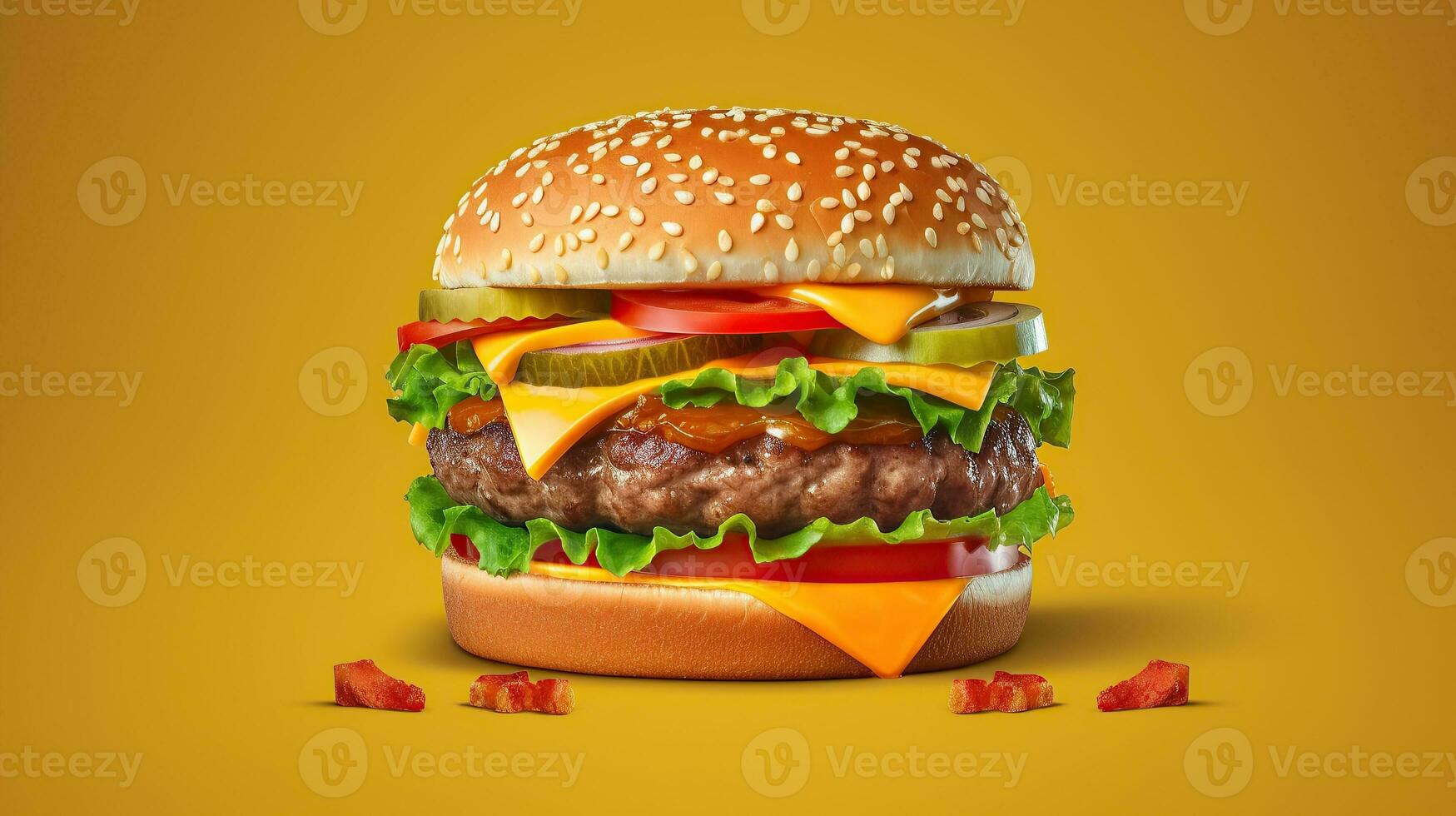 burger 3d Generative AI photo