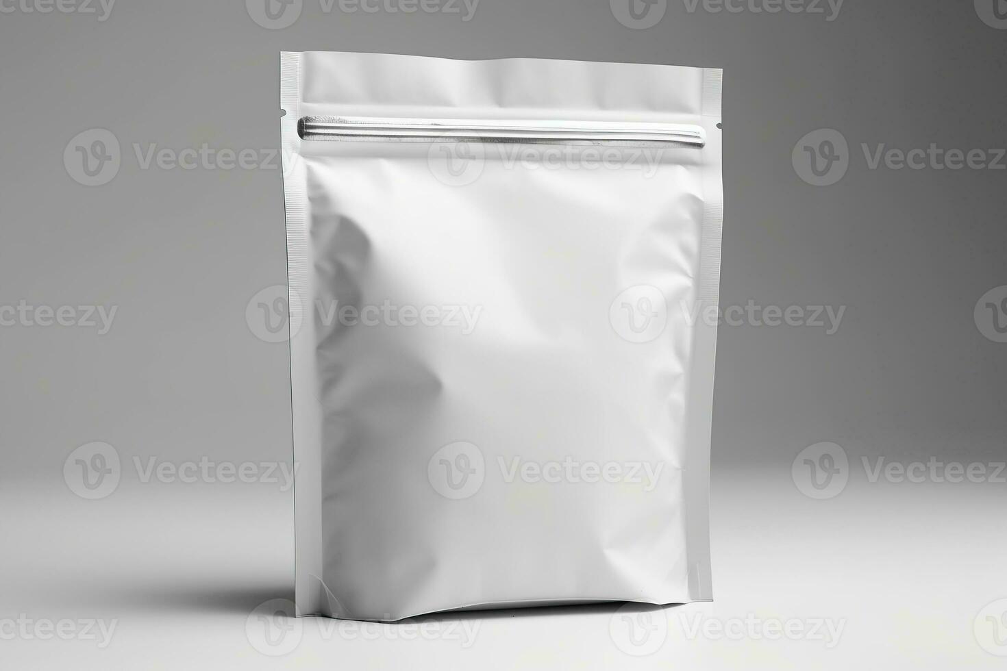 A packaging white carton or pouches bag with light silver ml packaging template illustration stock photo Generative AI