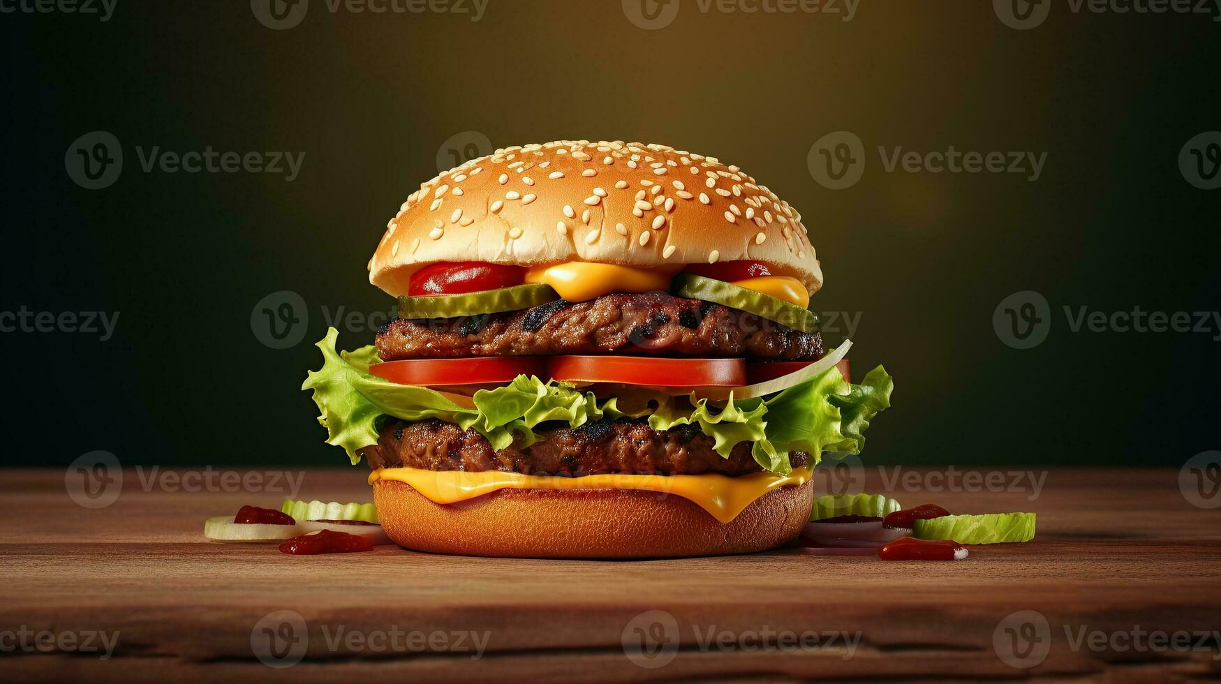 burger 3d Generative AI photo