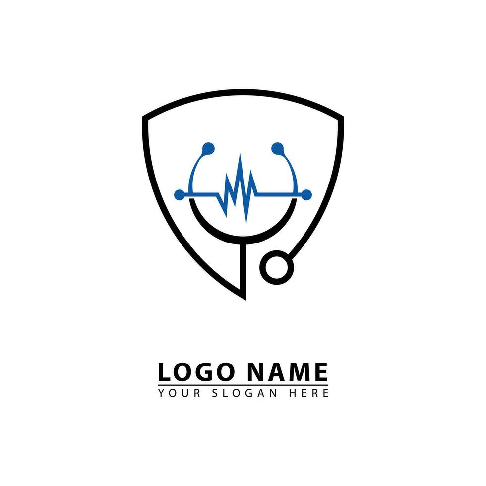 Health shield icon logo vector