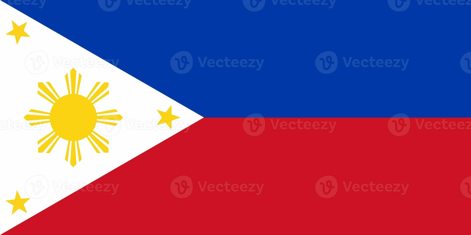 The official current flag of Republic of the Philippines . State flag of Philippines. Illustration. photo