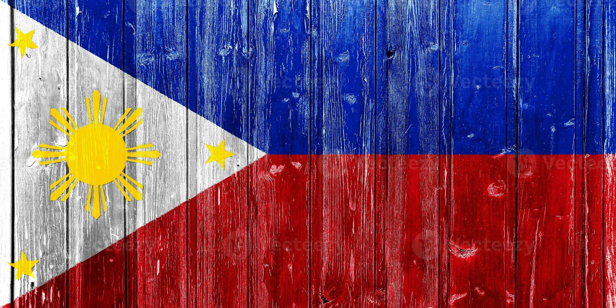 Flag of Republic of the Philippines on a textured background. Concept collage. photo