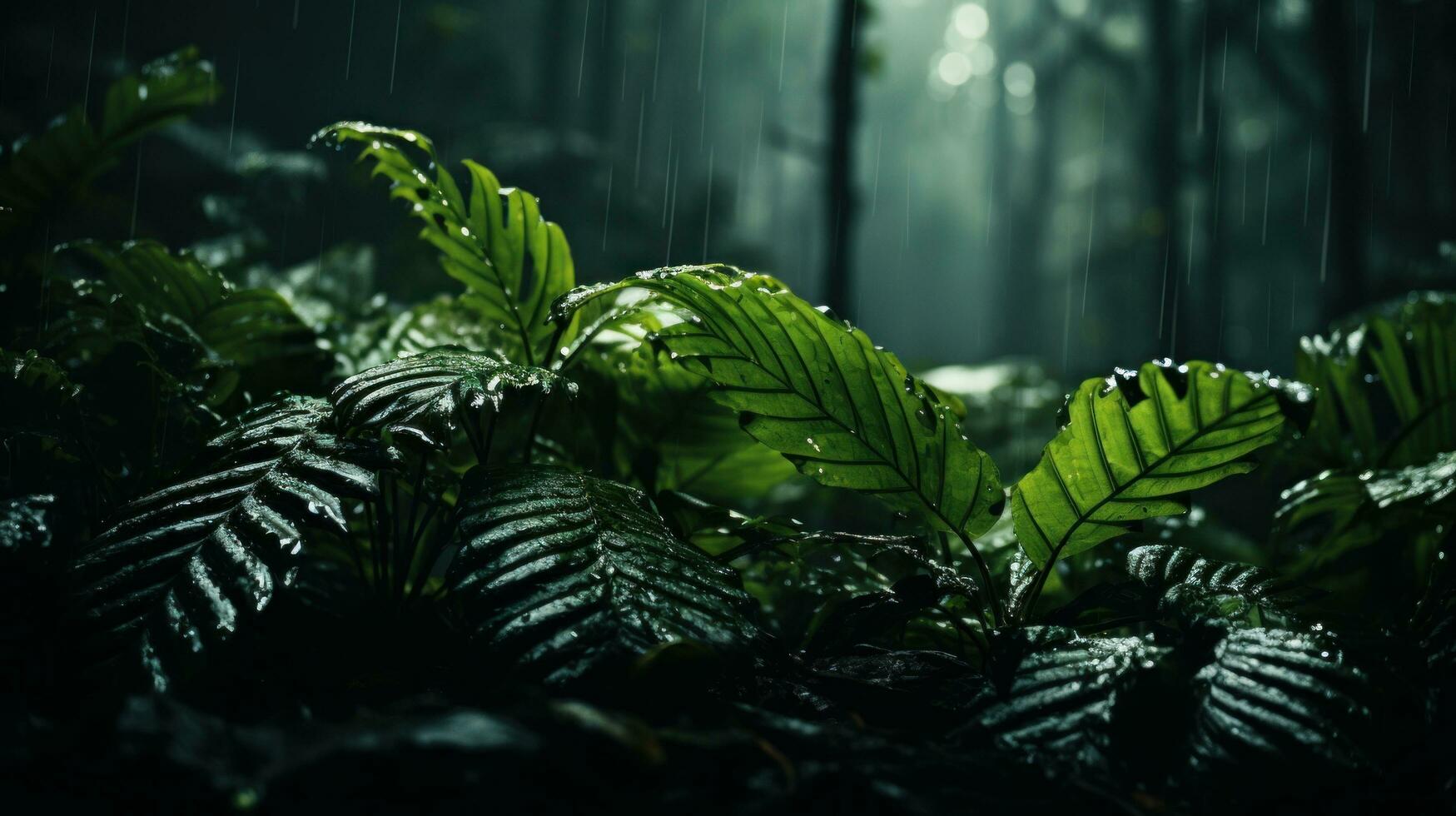 Green fern in the forest photo
