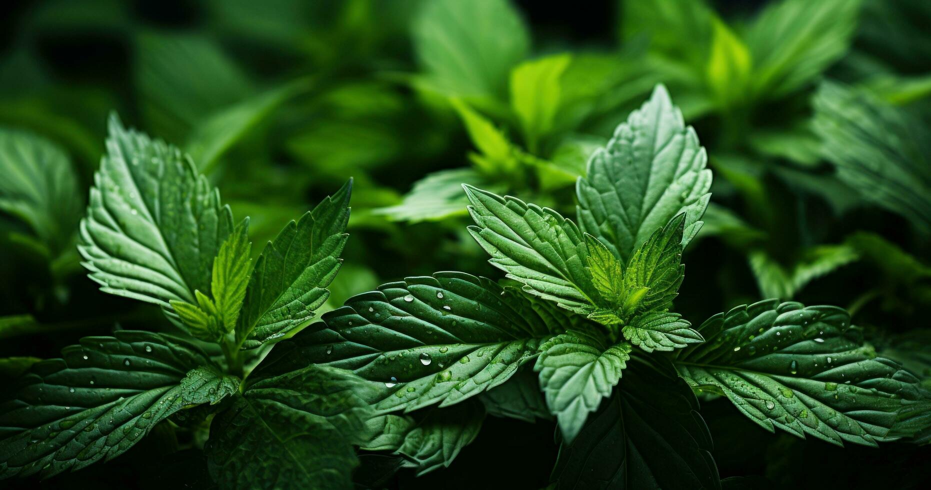 Green leaves in the garden photo