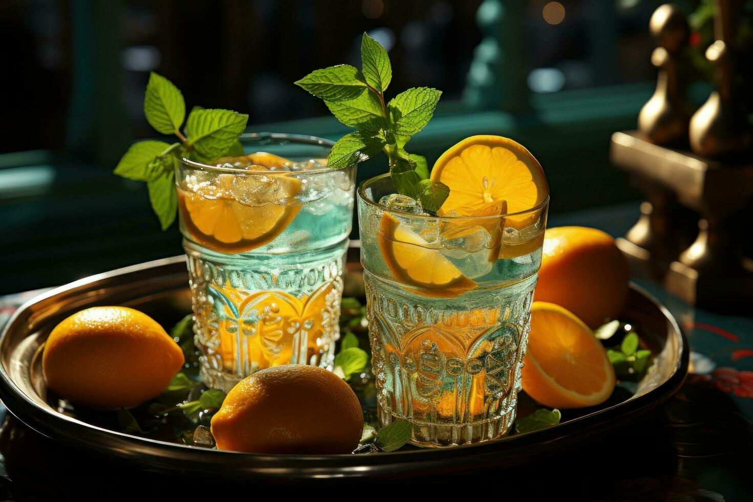 Cocktail with lime photo