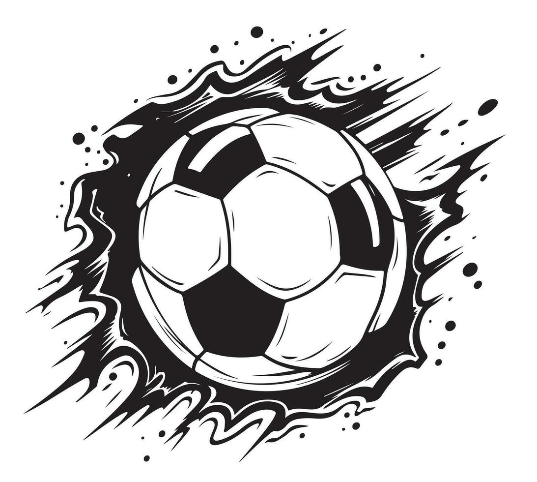 fútbol pelota emblema mano dibujado vector ilustración Deportes