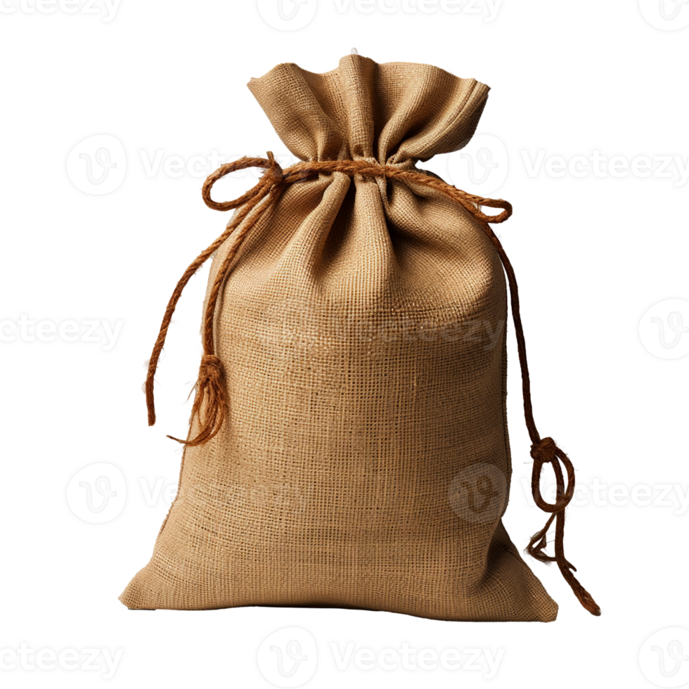 Burlap sack on transparent background, created with generative AI png