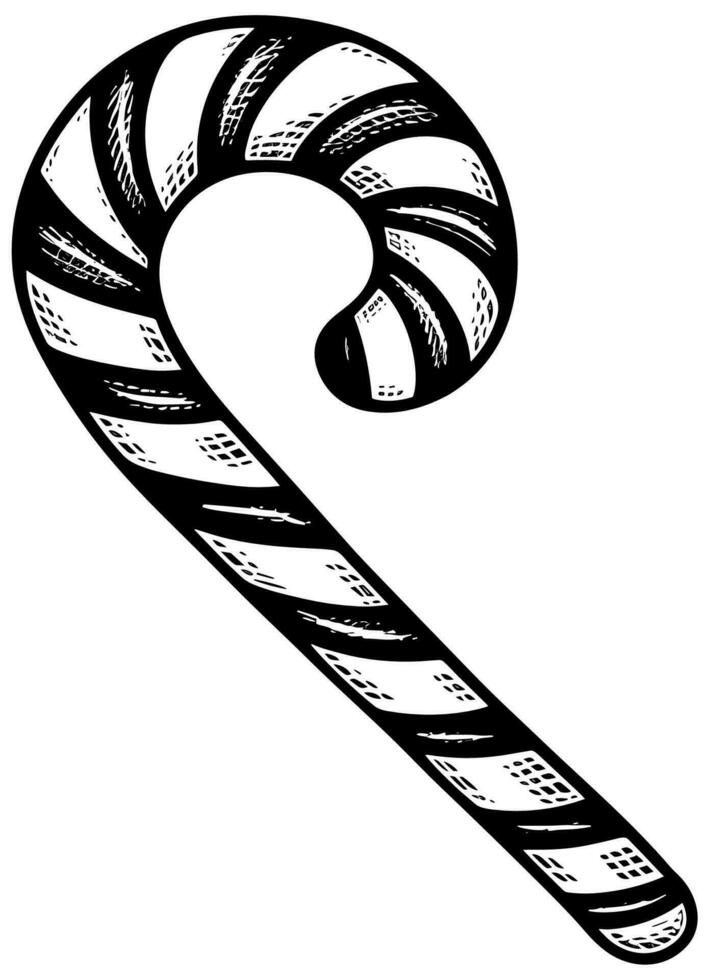 Candy Cane Woodcut vector