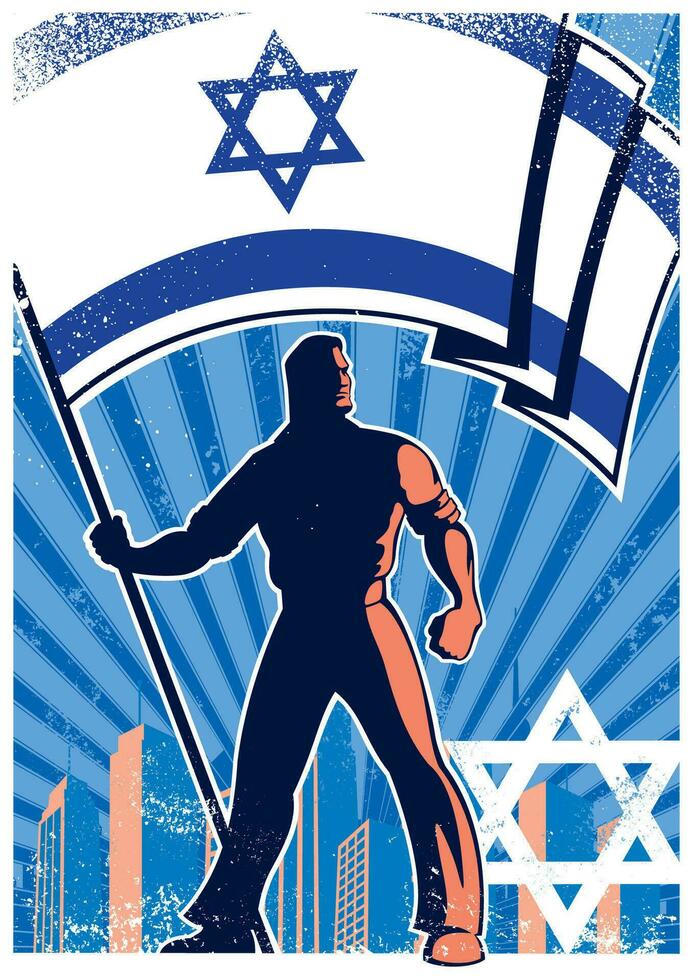 Israel Flag Bearer Poster vector