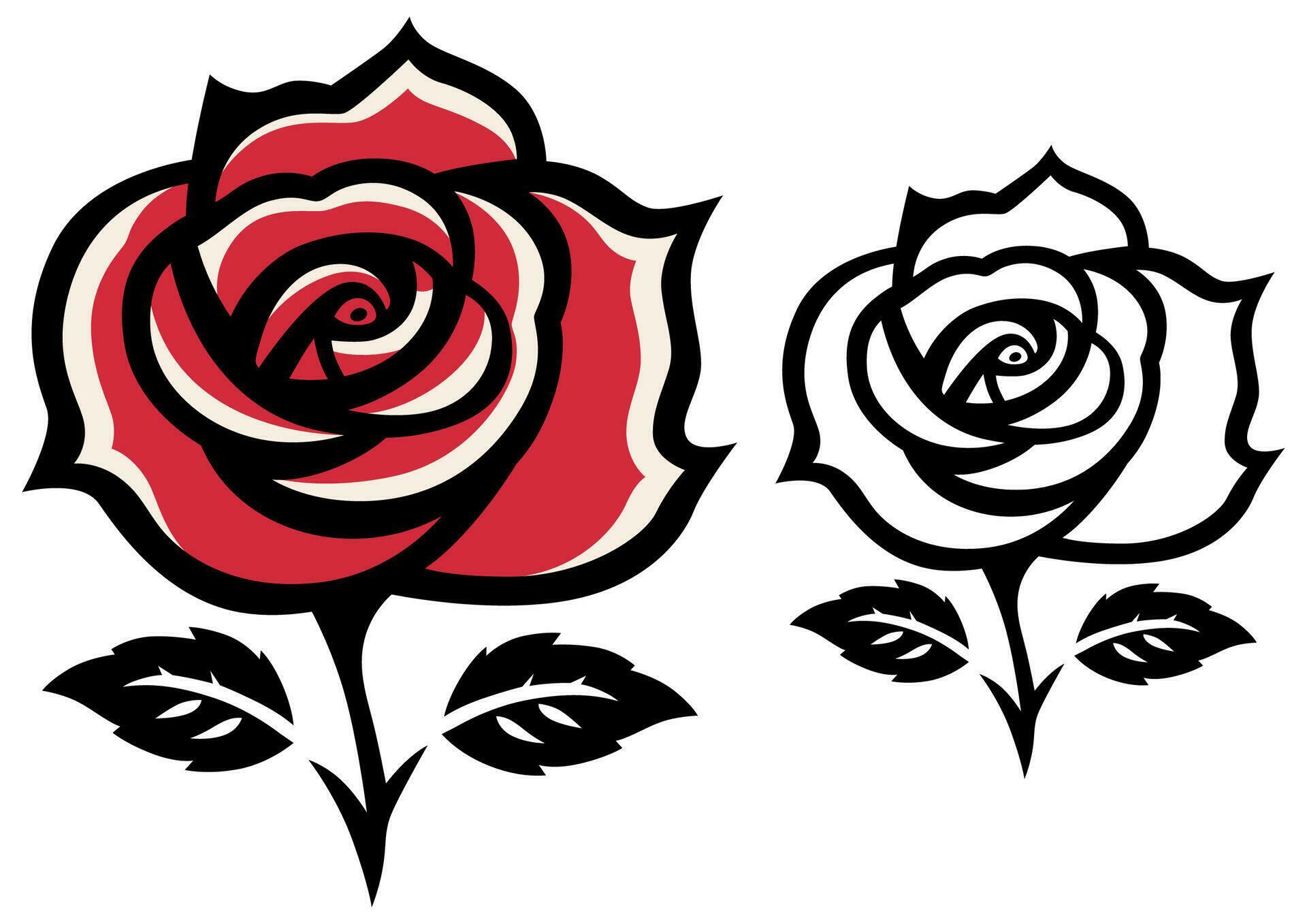 Rose Flower Symbol 33067867 Vector Art at Vecteezy