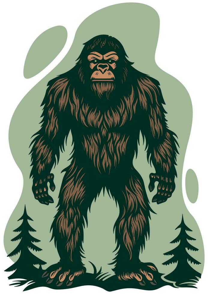 Bigfoot in Forest vector