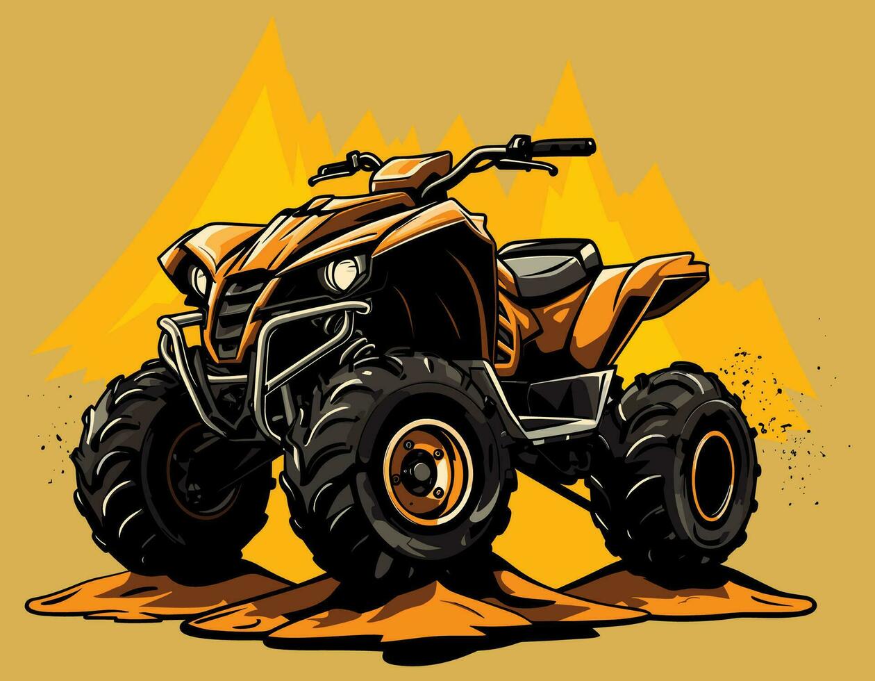 ATV on Sand vector