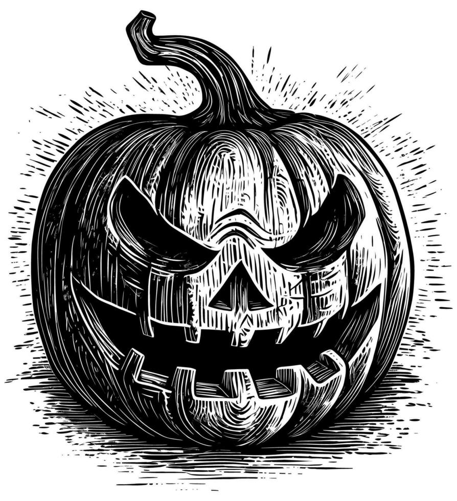 Jack O Lantern Black and White vector