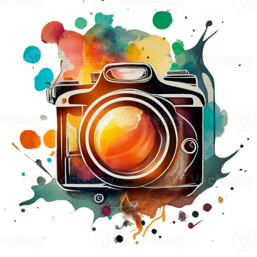 watercolor camera isolated colorful graphics photo