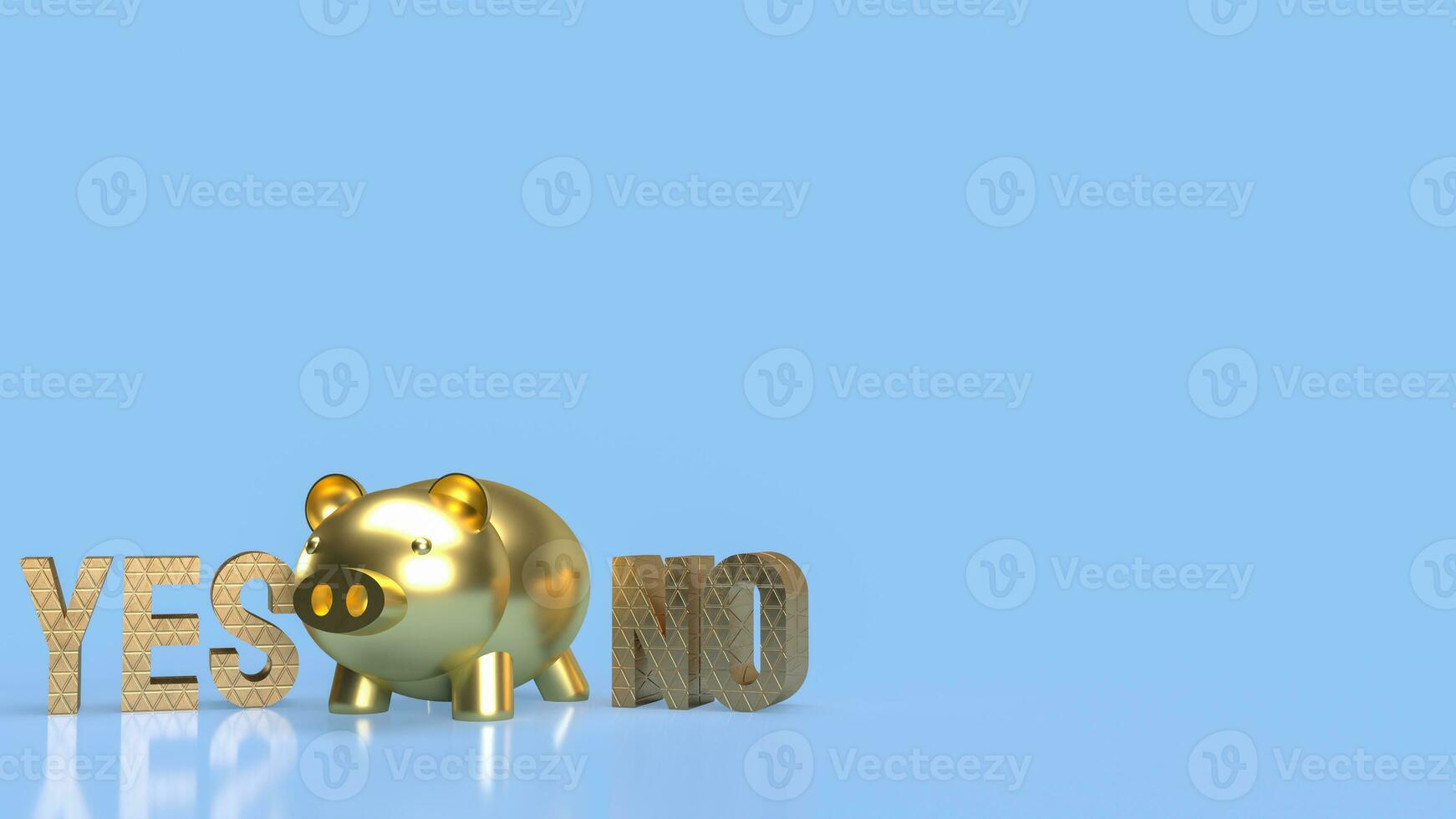 The Gold piggy Bank for earn concept 3d rendering photo