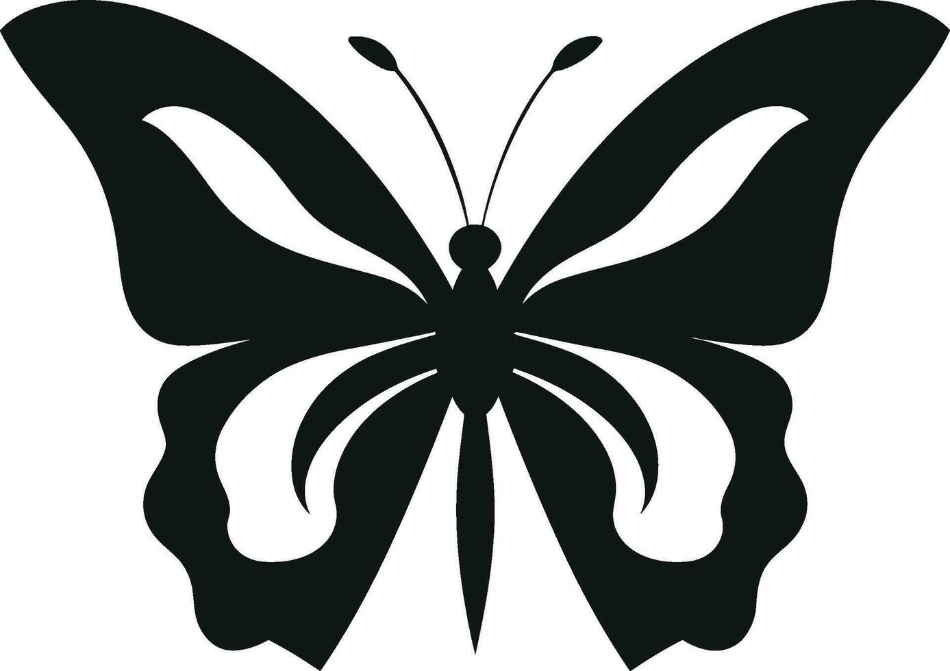 Winged Delight Black Butterfly Icon in Black Artistic Freedom Butterfly Mark in Noir vector