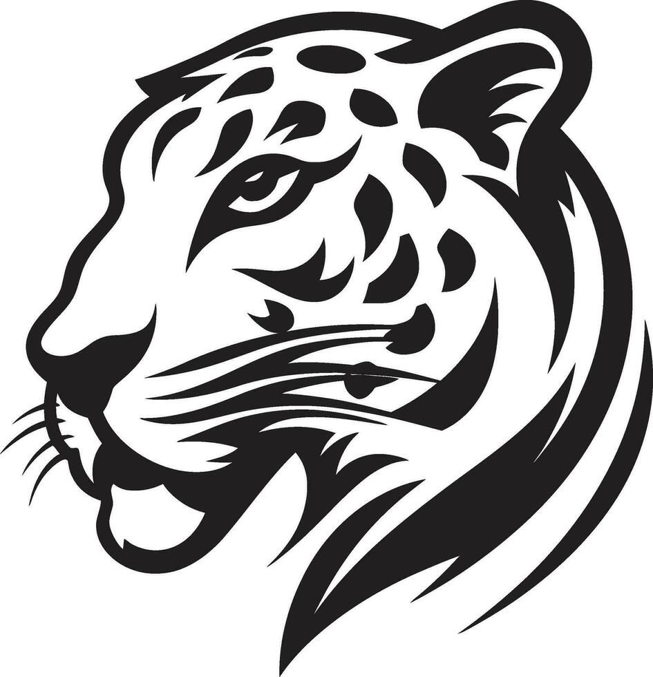 Minimalist Monochrome Cheetah Icon Shadowed Emblem of the Cheetah vector