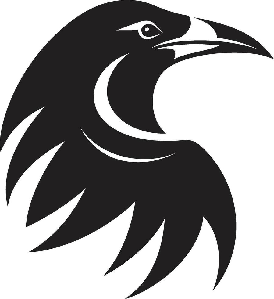 Modern Bird Outline Design Crow Silhouette Badge of Distinction vector