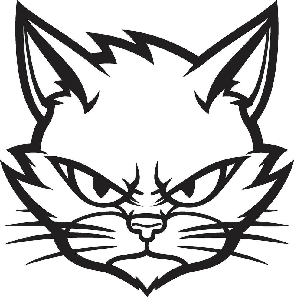 Sleek and Mysterious Cat Emblem Graceful Paws and Tail Mark vector