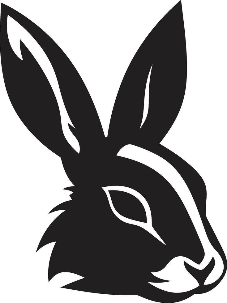 Black Rabbit Monogram Design Sleek Bunny Badge of Honor vector