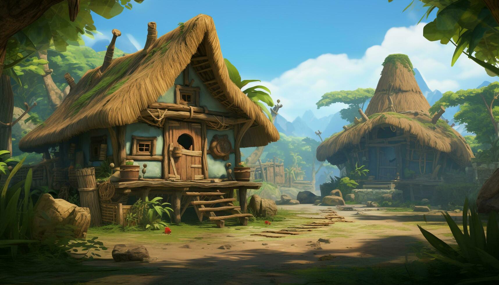 hut village picture photo