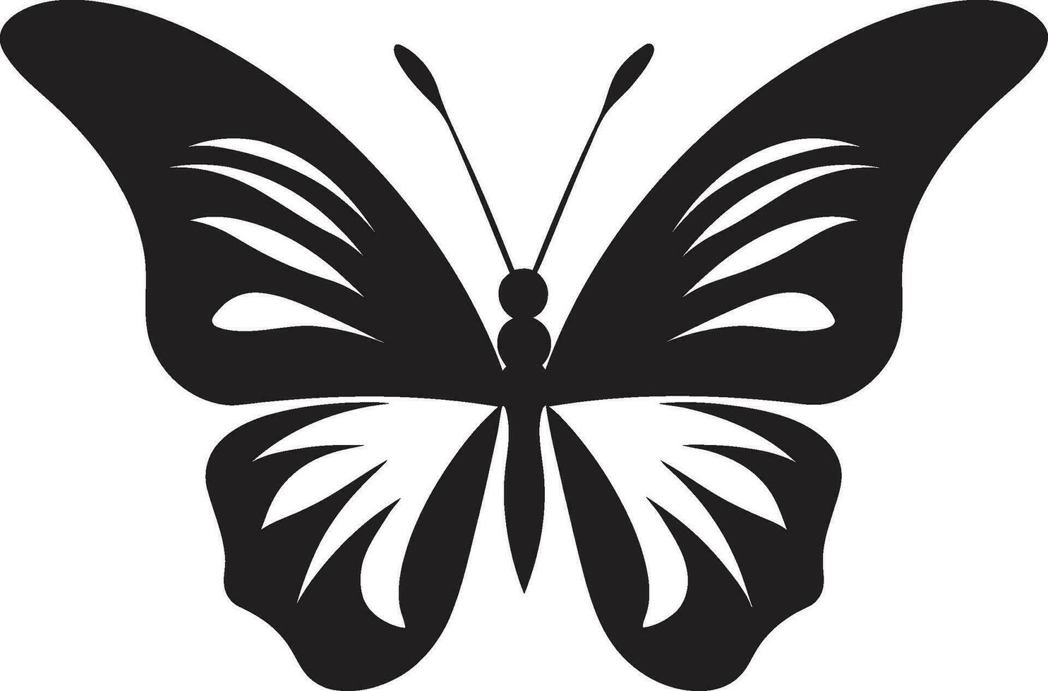 Noir Beauty in Flight Butterfly Icon Elegance in Black Butterfly Symbol in Motion vector