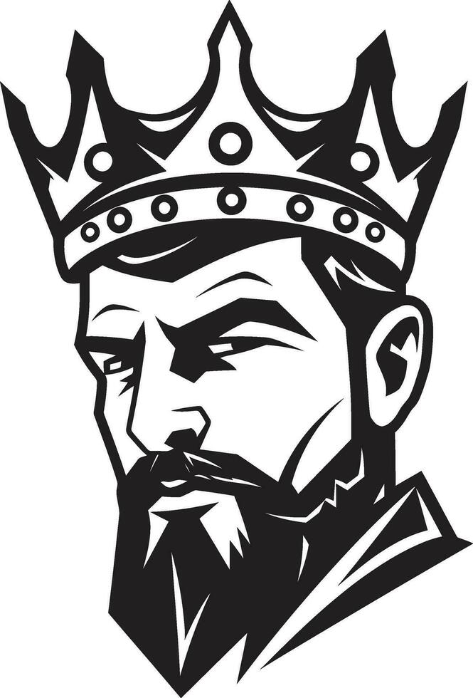 Monarchs Splendor Monochrome Vector Tribute to Kingly Dignity Crowned Sovereign Black Vector Showcasing Imperial Grandeur