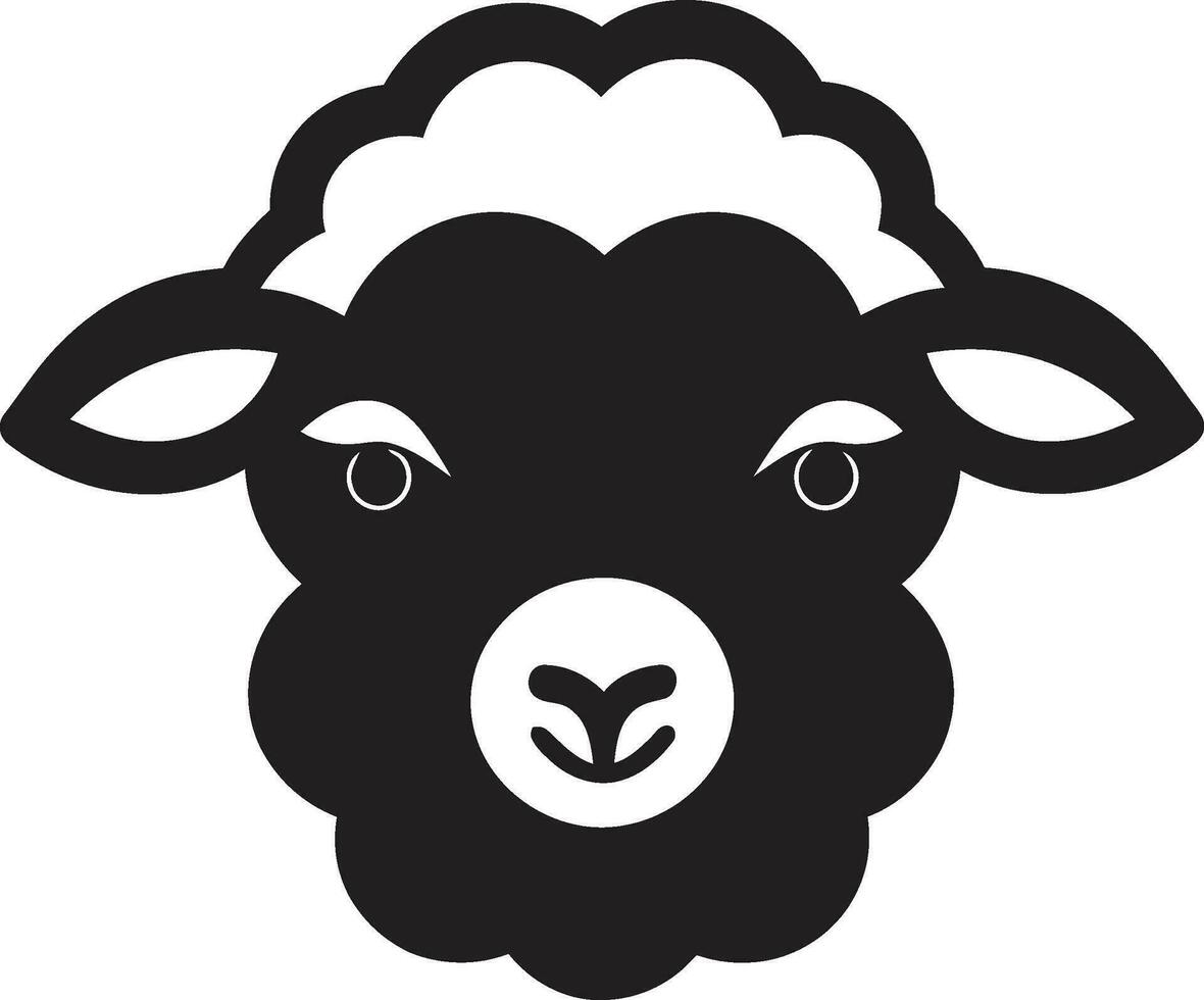 Black Woolly Symbol Vector Elegance Vector Sheep Icon Nocturnal Nobility