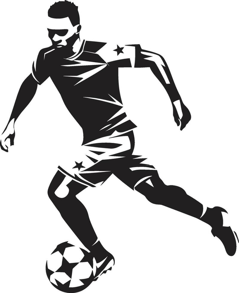 In the Zone Black Vector Showcasing Victory on the Field The Athletes Journey Monochrome Vector Depiction of Triumph