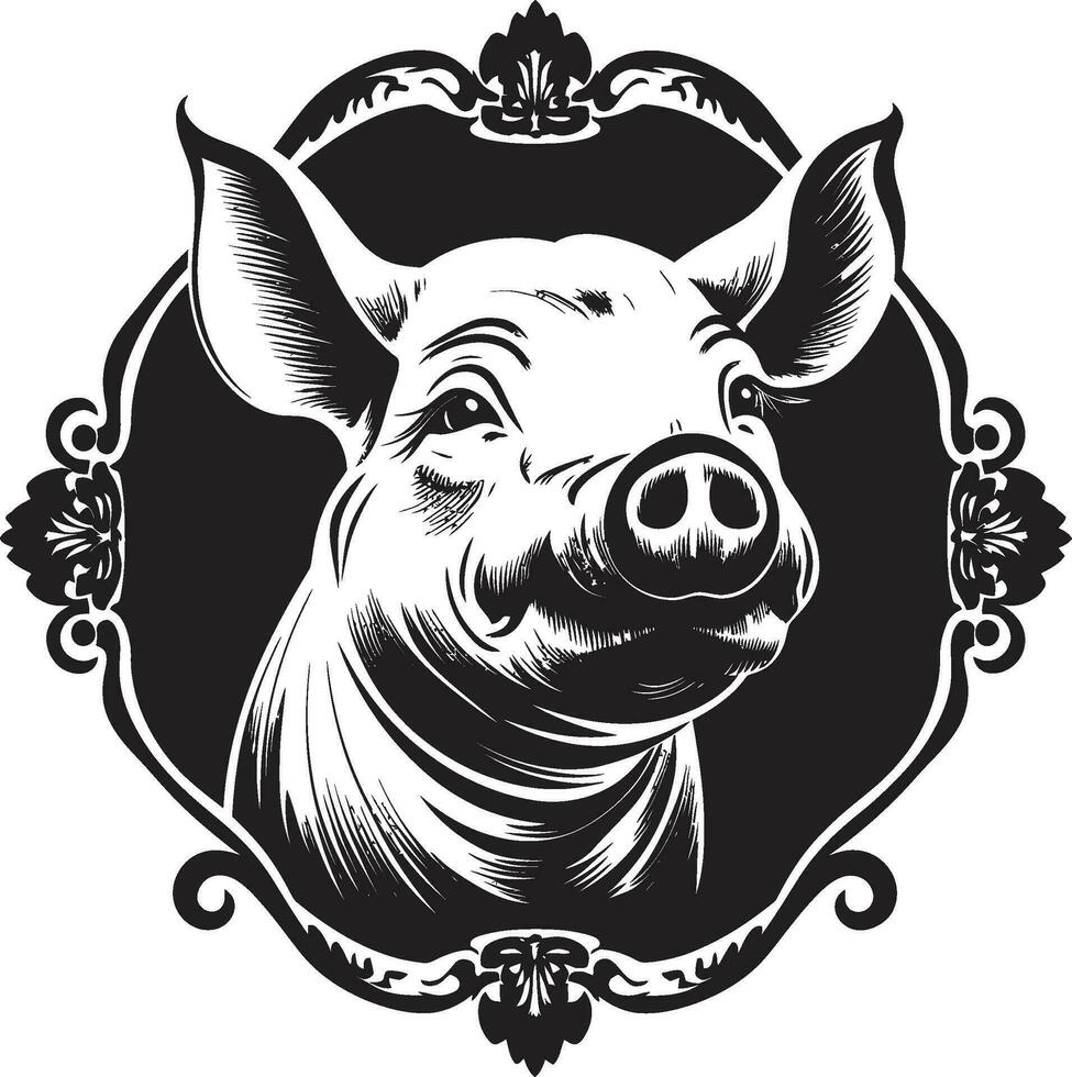 cerdito en el destacar negrita cerdito vector diseño