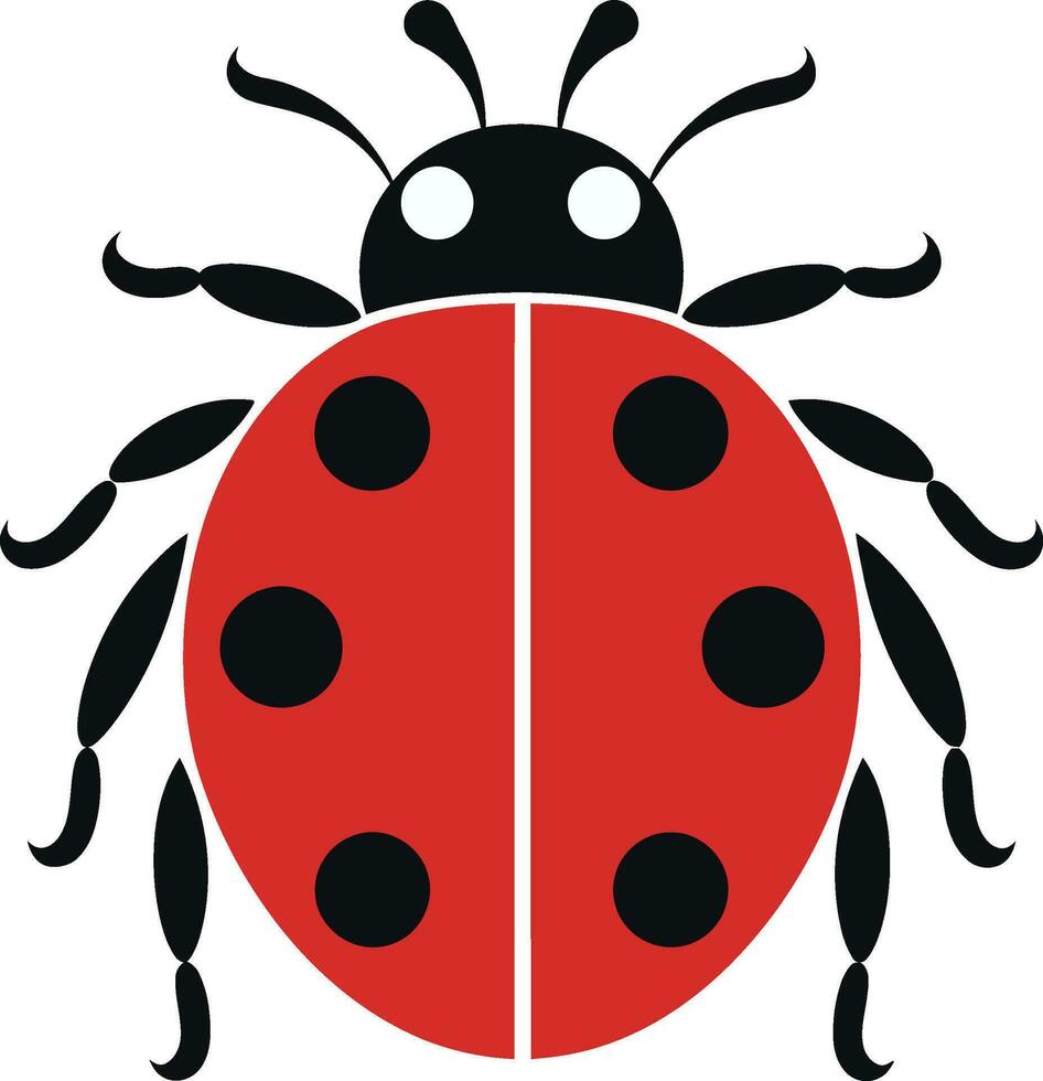 Vectorized Elegance Black Ladybug Icon Minimal Marvel Ladybug Badge in Shadows vector