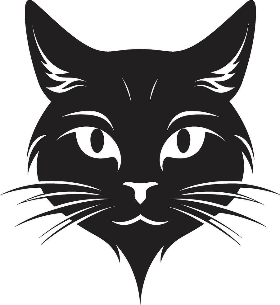 ensombrecido emblema de el gato agraciado bigote y pata huellas dactilares vector