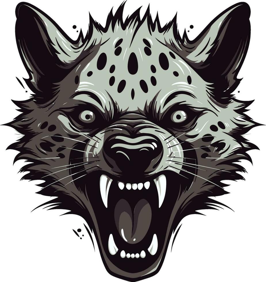 Moonlit Stalking in Vector Hyena Speed Geometric Ferocity of the Hyena