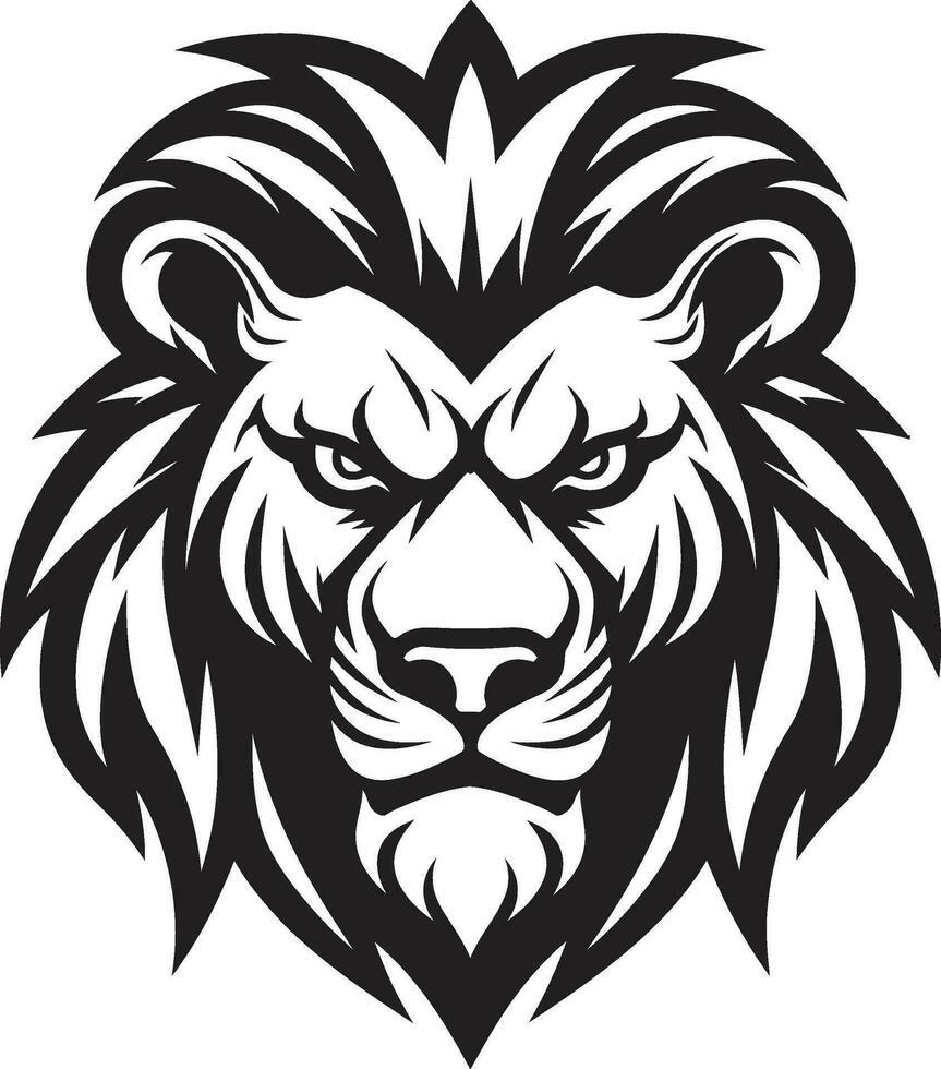 majestuoso valor el real rugido en negro vector león icono elegancia en movimiento un majestuoso melena en león emblema