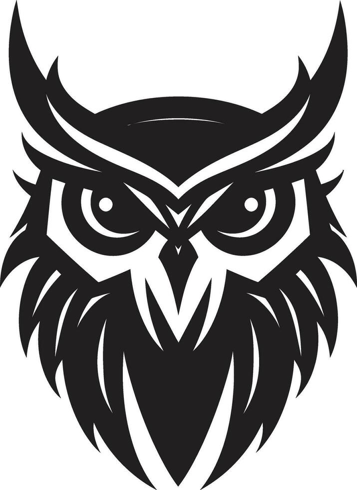Owl Family Emblematic Design Moonlit Owl Portrait vector